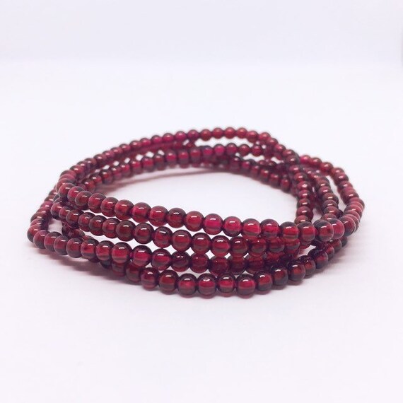 Dainty Garnet Bracelet, Multi layer Bracelet, January Birthstone Jewelry, Bracelet Grenat, Granat-Armband, 2nd Anniversary, Christmas Gift