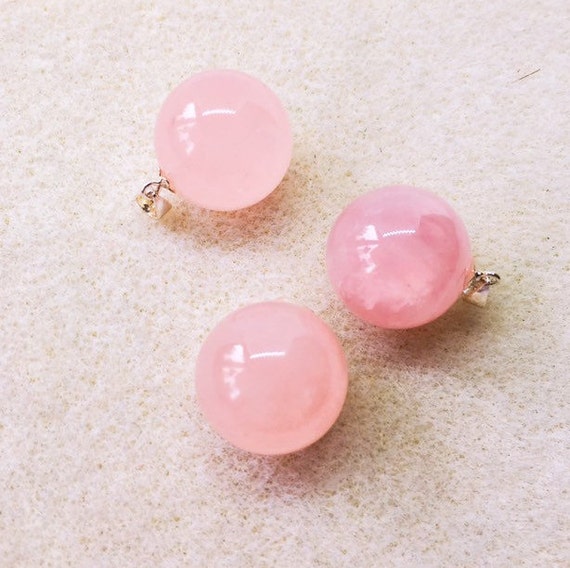 Rose Quartz Pendant, Ball Pendant, Pendentif Quartz Rose, Rosenquarz-Anhänger, Love Energy, Christmas Gift, Birthday, Valentines day