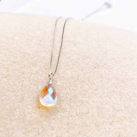 Rainbow Hydro Quartz Necklace, in Sterling Silver