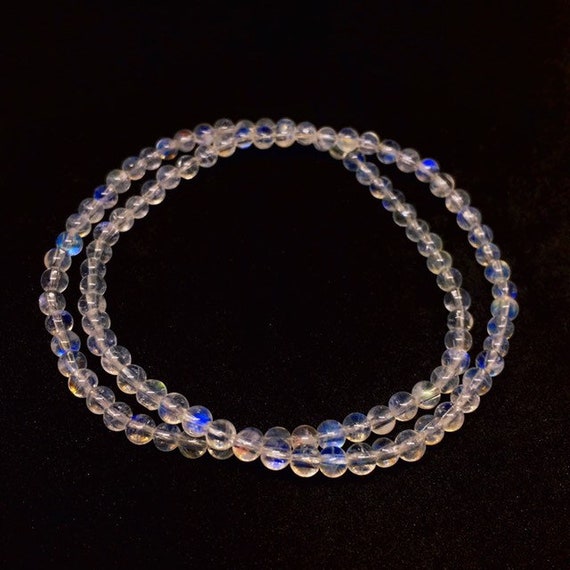 Dainty Moonstone Bracelet, AAA Rainbow Moonstone Bracelet, Mondstein Armband, Blue Moonstone, June Birthstone Jewelry, Christmas Gift