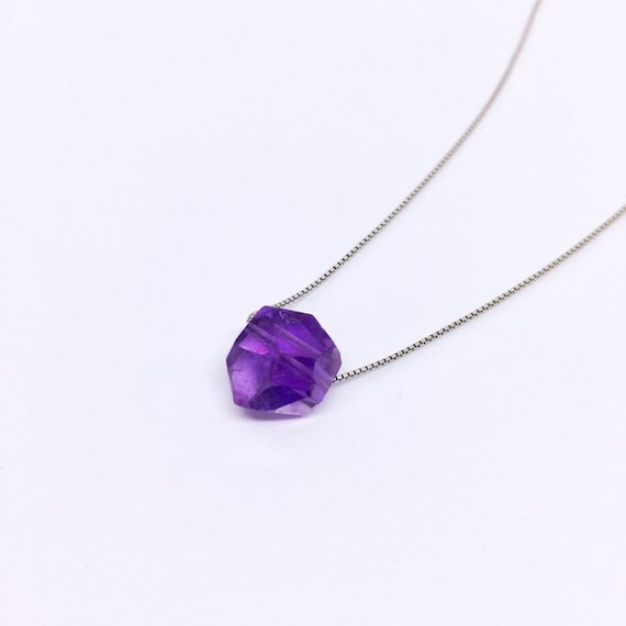 Amethyst Necklace, Christmas Gifts, Stockings Stuffers, February Birthstone Jewelry, Pisces Necklace, Sterling Silver, 6th 9th Anniversary