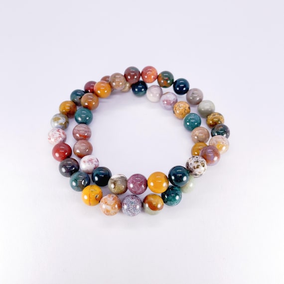 "Monet's Garden" Ocean Jasper Beaded Bracelet