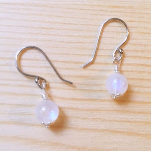 Rainbow Moonstone Earrings, Cute Moonstone Earrings, Sterling Silver Earrings, June Birthstone, Birthday Gift for girls, Girlfriend Gift