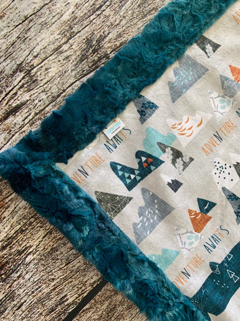 Custom Handmade Minky Blanket Ready to Ship Adventure Awaits