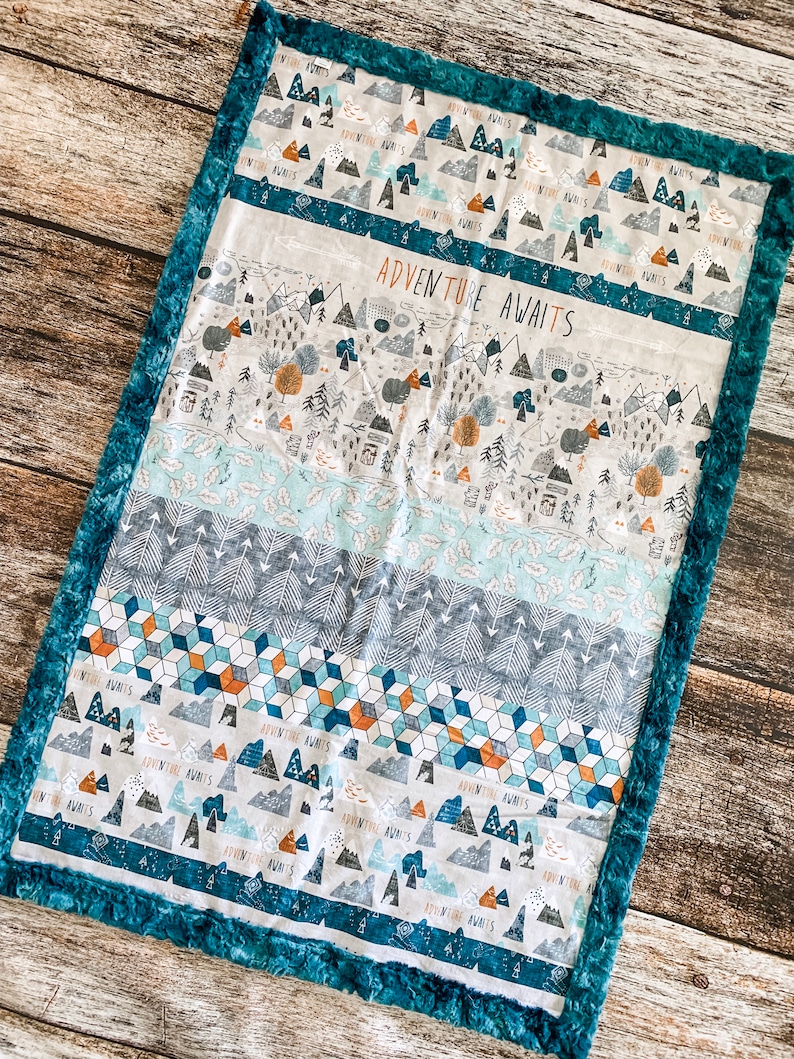 Custom Handmade Minky Blanket Ready to Ship Adventure Awaits