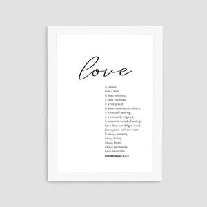 Love Is Patient Print, Love Is Wall Art, Love Printable, Modern Love Print, Bible Verse Wall Print, Wall Decor, Valentine Gift, P28