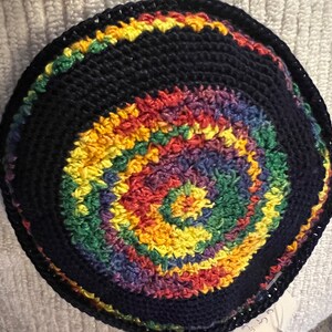 Rainbow pride hand crocheted kippah