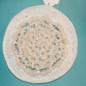 Fancy  Glass Pearl Beaded Petite 5&quot; Hand Crocheted Yarmulkah