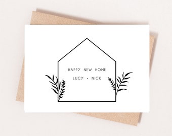 Personalised new home greeting card, moving house card, customisable, personalised, free UK delivery