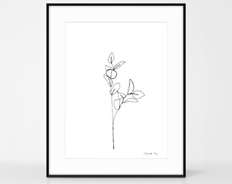 Screen print - Edition of 14 - Botanical line artwork