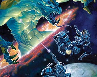 United Worlds of Warlock Original Cover Art Painting by John Zeleznik for Palladium Books