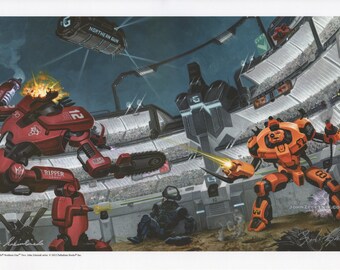 Northern Gun 2 Print Rifts, Hand-signed cover artist John Zeleznik AND Palladium founder Kevin Siembieda Mech Battle