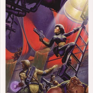 SHADOWRUN mercenaries Signed Zeleznik art print, collectible art, sci fi art, cyberpunk, RPG art, FASA