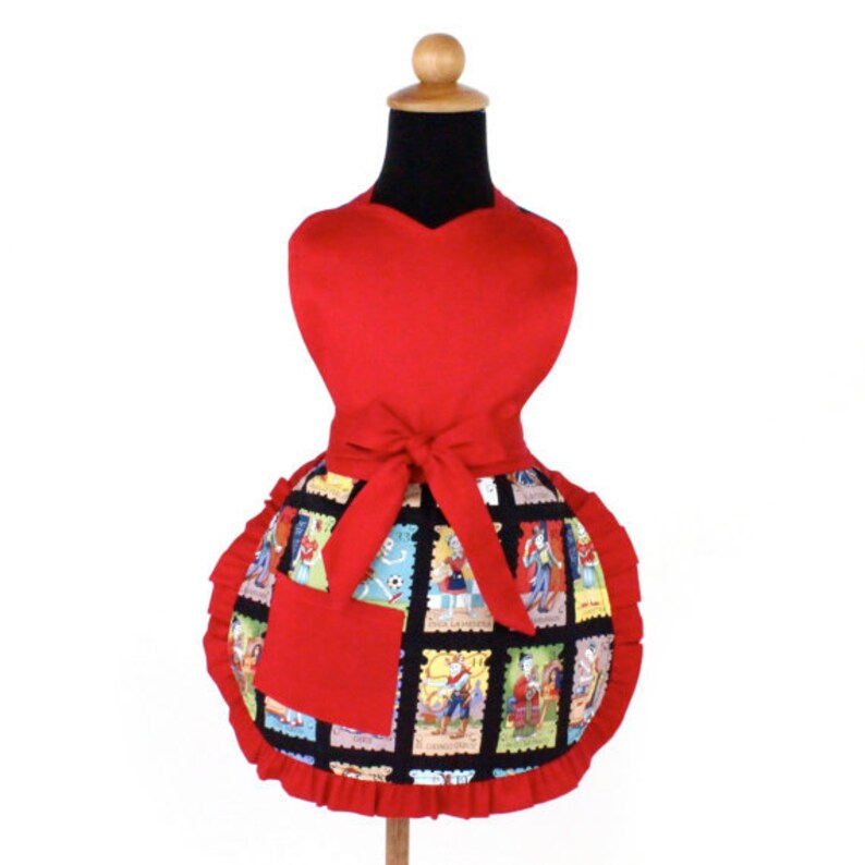 Colorful Loteria Girl's Apron / One size Fits Ages 2-10 image 1