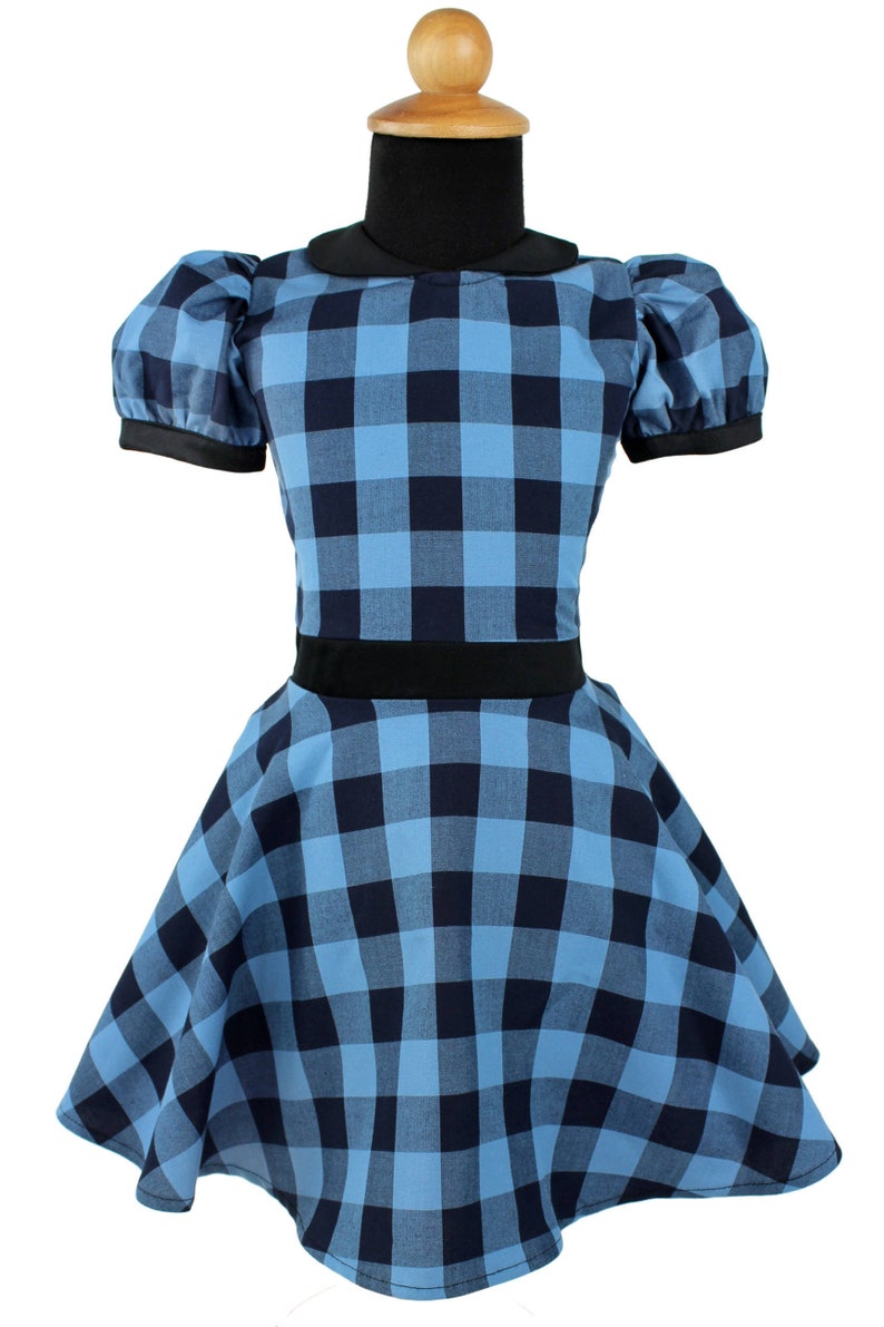 girls blue plaid dress