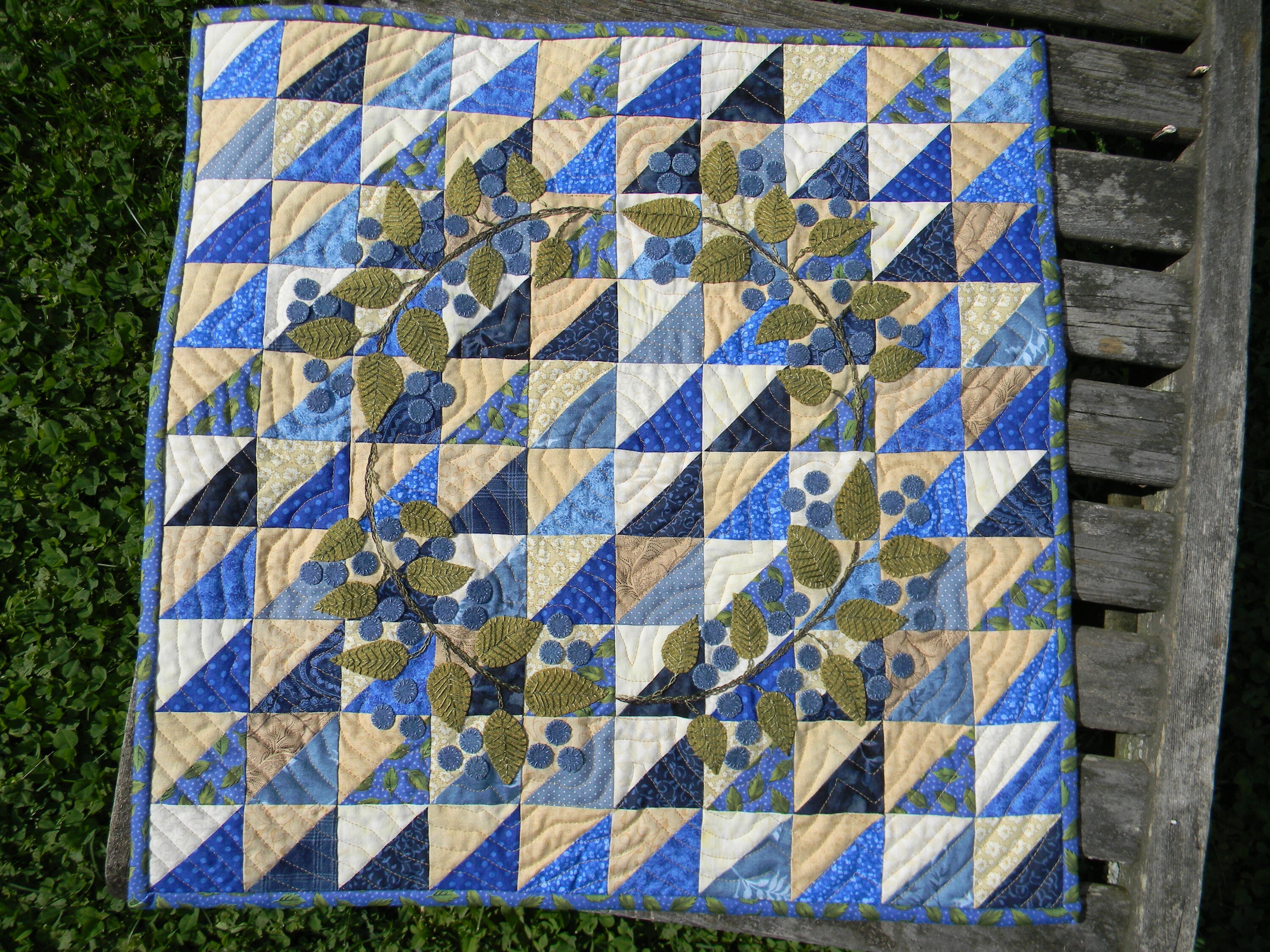 Blueberry Pie Wool Applique Quilt Pattern Etsy