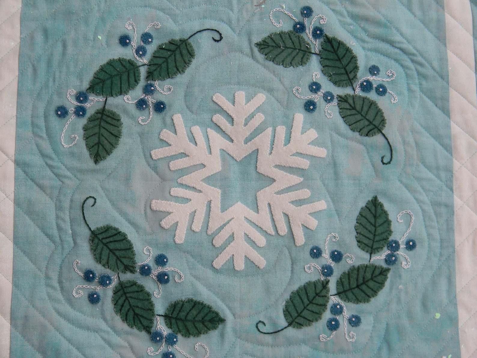 Winter Frost Wool Applique Quilt Pattern Etsy
