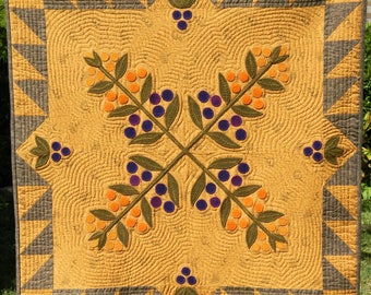 Pappy's Garden Wool Applique Quilt Pattern