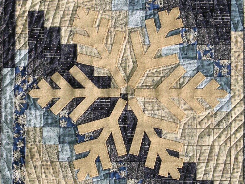 Snowflakewool Applique Quilt Pattern Etsy