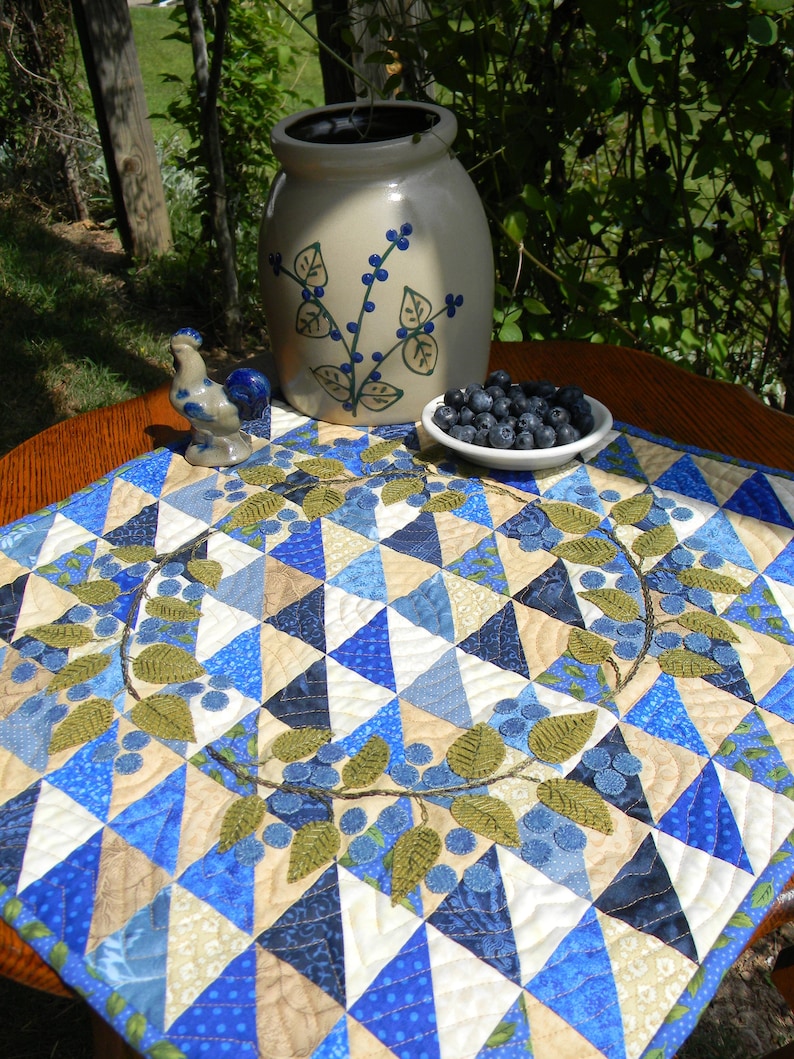 Blueberry Pie Wool Applique Quilt Pattern Etsy