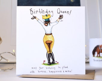 Birthday Queen Equestrian Greeting Card