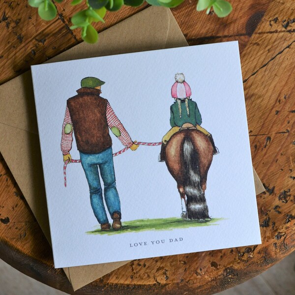 Equestrian Fathers Day Card | Horse Dad Birthday Card | Love you Dad