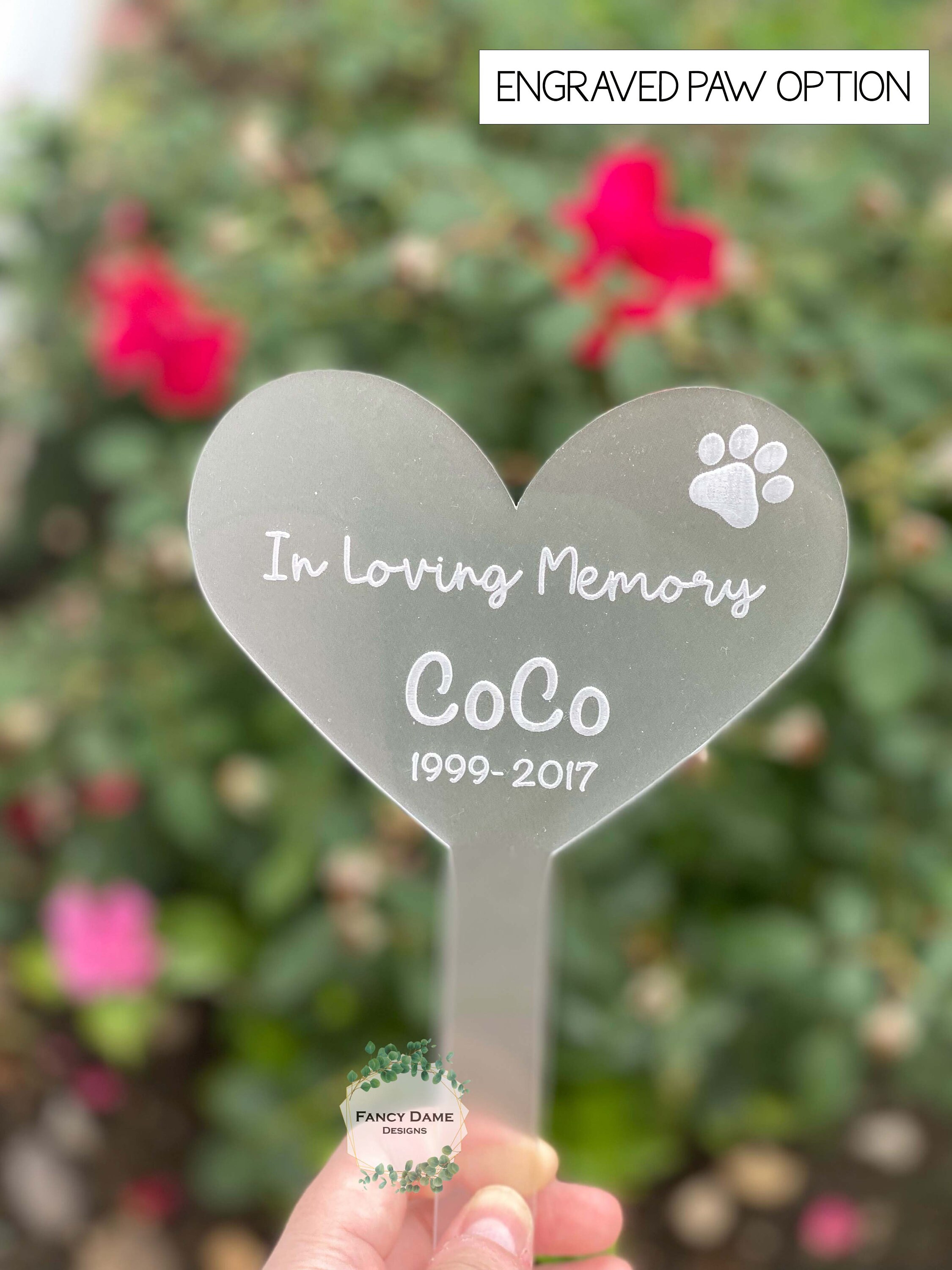 Heart Pet Memorial Garden Stakes In Memoriam In Loving Etsy