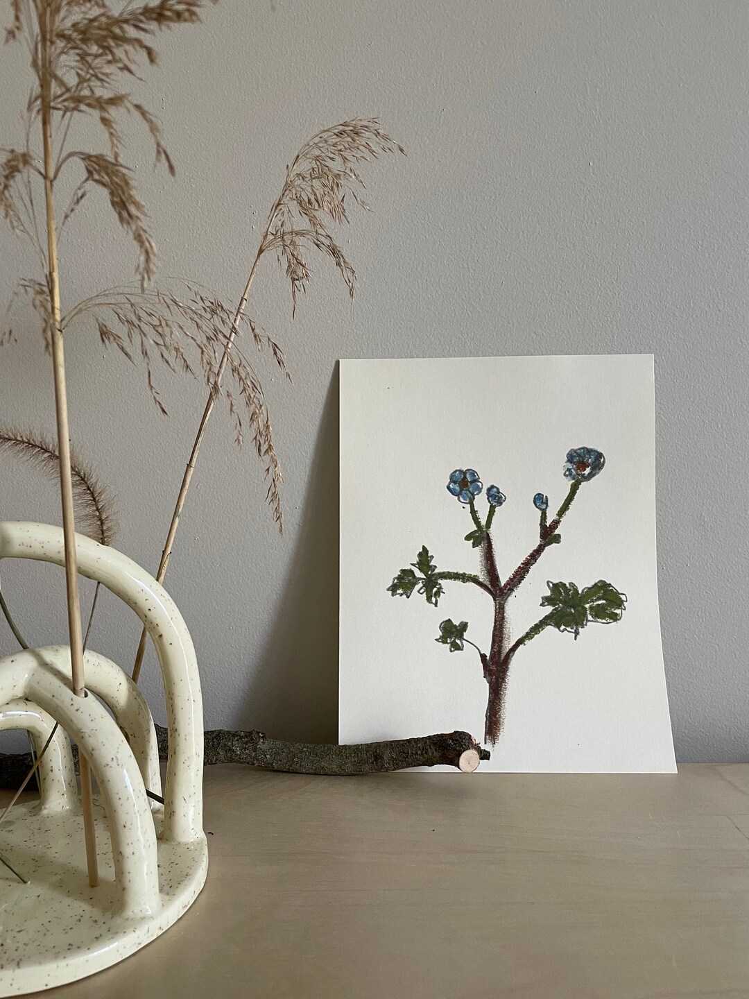 Impression Botanique Vintage Encadrée - Formats A2 A3 A4 - Décoration Murale Prête à Accrocher