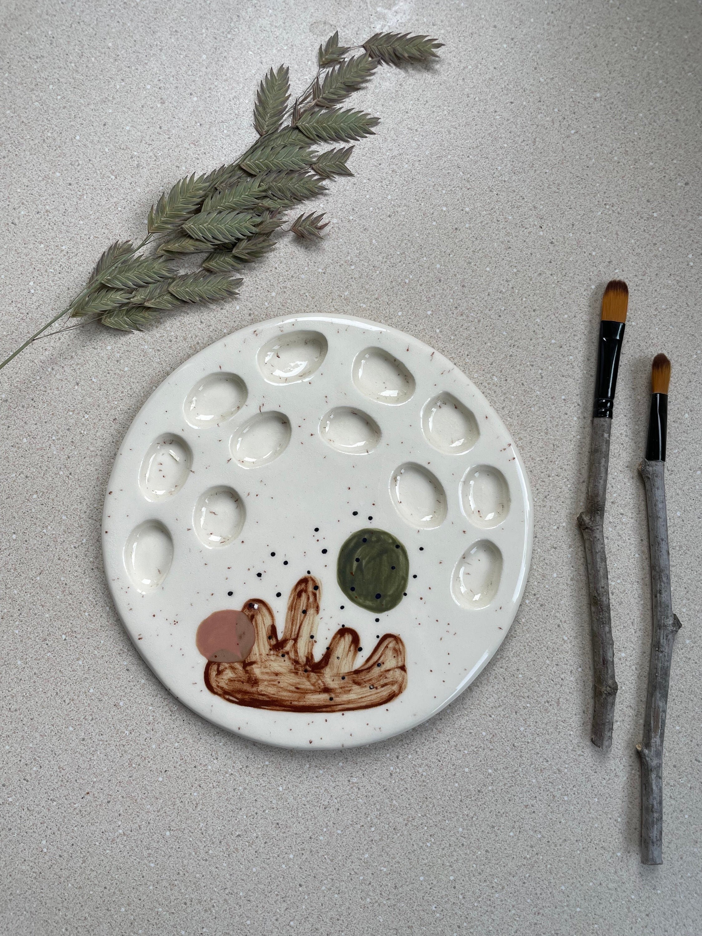 Circular Ceramic Paint Palette Etsy