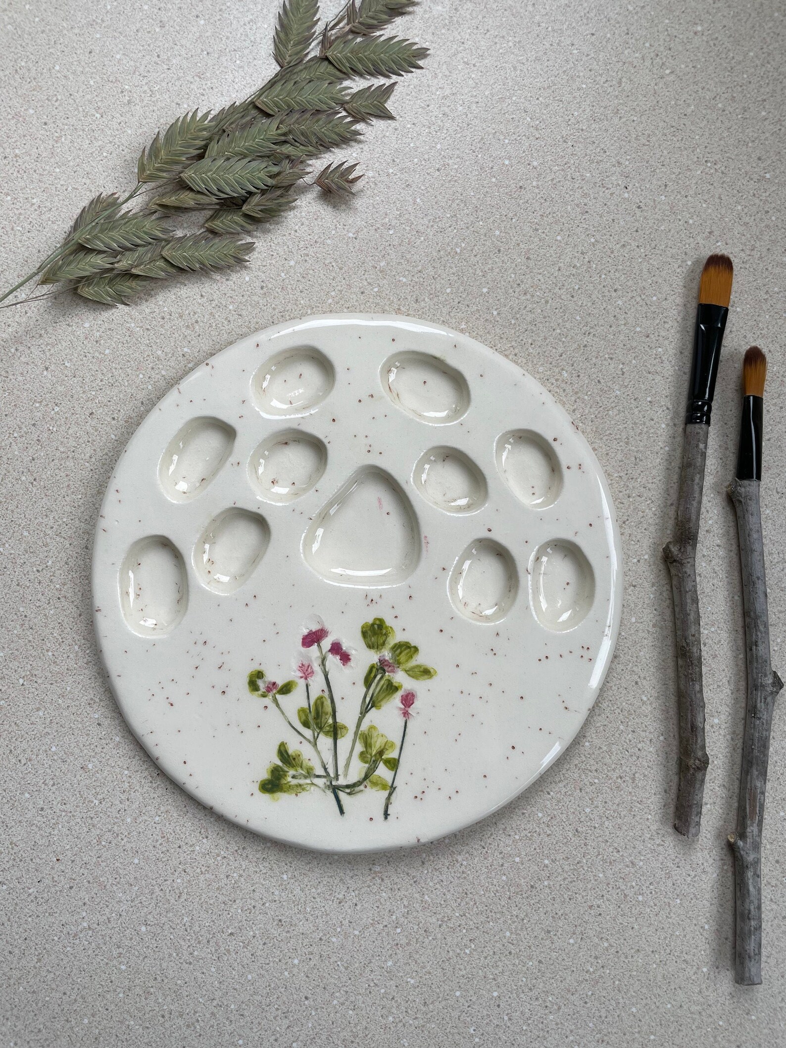 Circular Ceramic Paint Palette Etsy