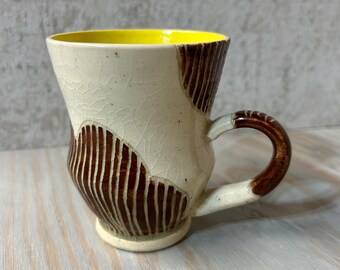 Ceramic mug pottery hand made pottery clay cup