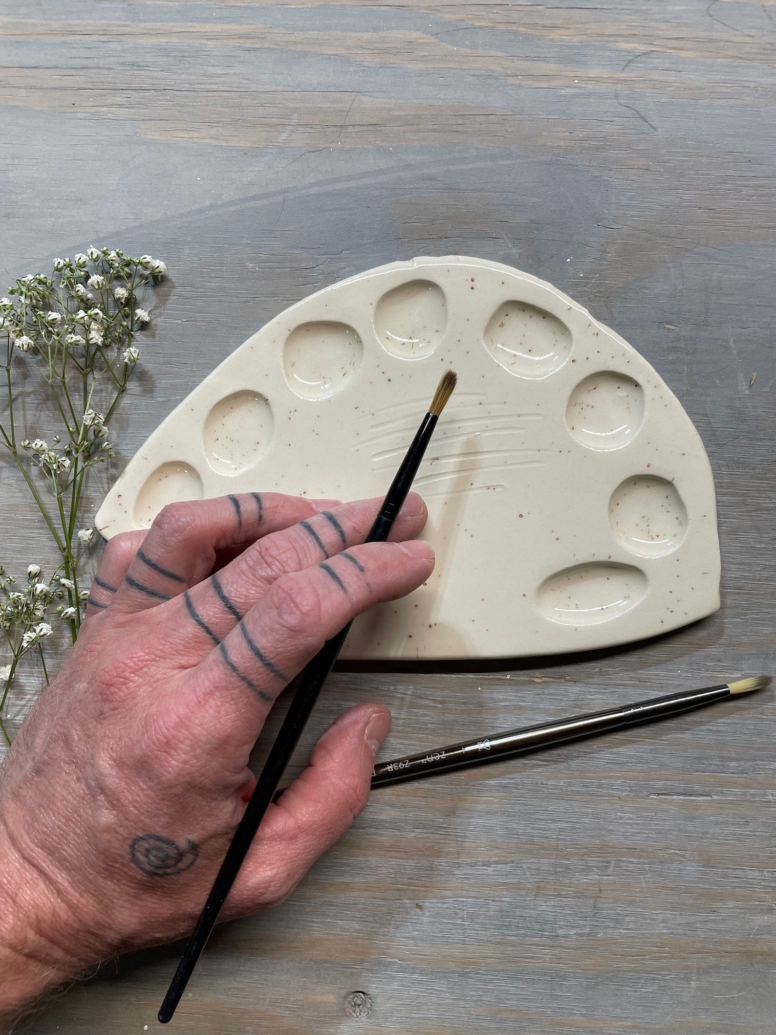 Ceramic paint palette Etsy