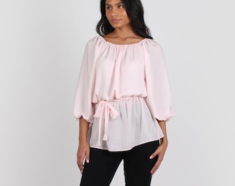 Mara off the shoulder top pale pink