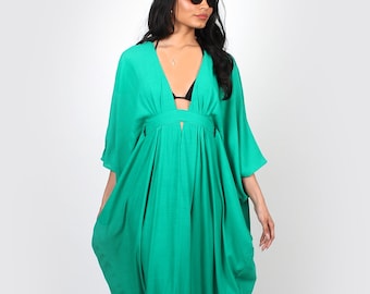 Mina Maxi kaftan emerald green