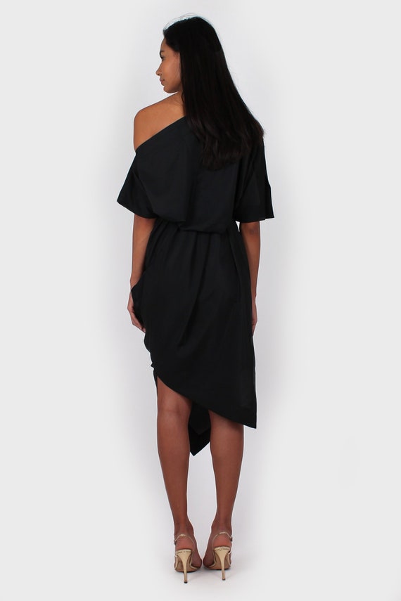 one shoulder chiffon bridesmaid dress with cascade BABARONI Silver Dresses Floor-length Sleeveless Pleated Slit A-line, Silver / US18 Waist-Inseam:36 x 32 FEB26-260SS A Line Off The Crafted in a flowy