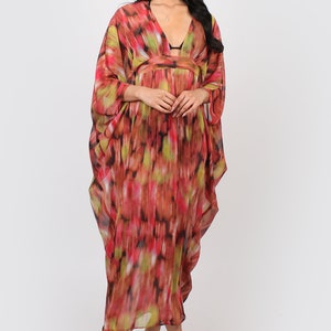 Mina Maxi Kaftan red print image 2