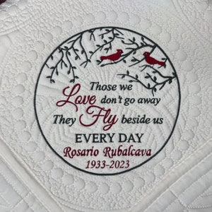 Cardinal Loved One Quilt, In Memory of Quilt, Memorial Gift, Loss of Loved One Gift, Condolence Gift, Bereavement blanket