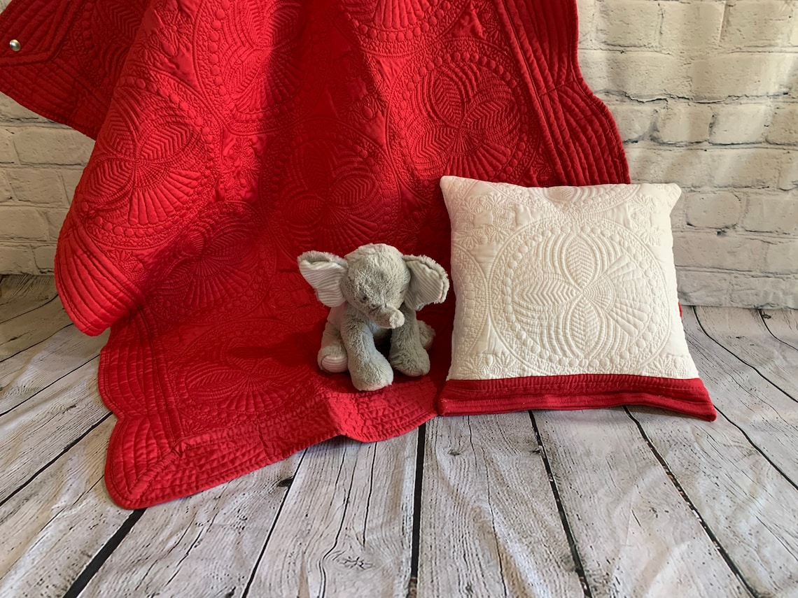 Heirloom Keepsake Quilted Pillow Sham Blanks Birth 100Cotton Etsy