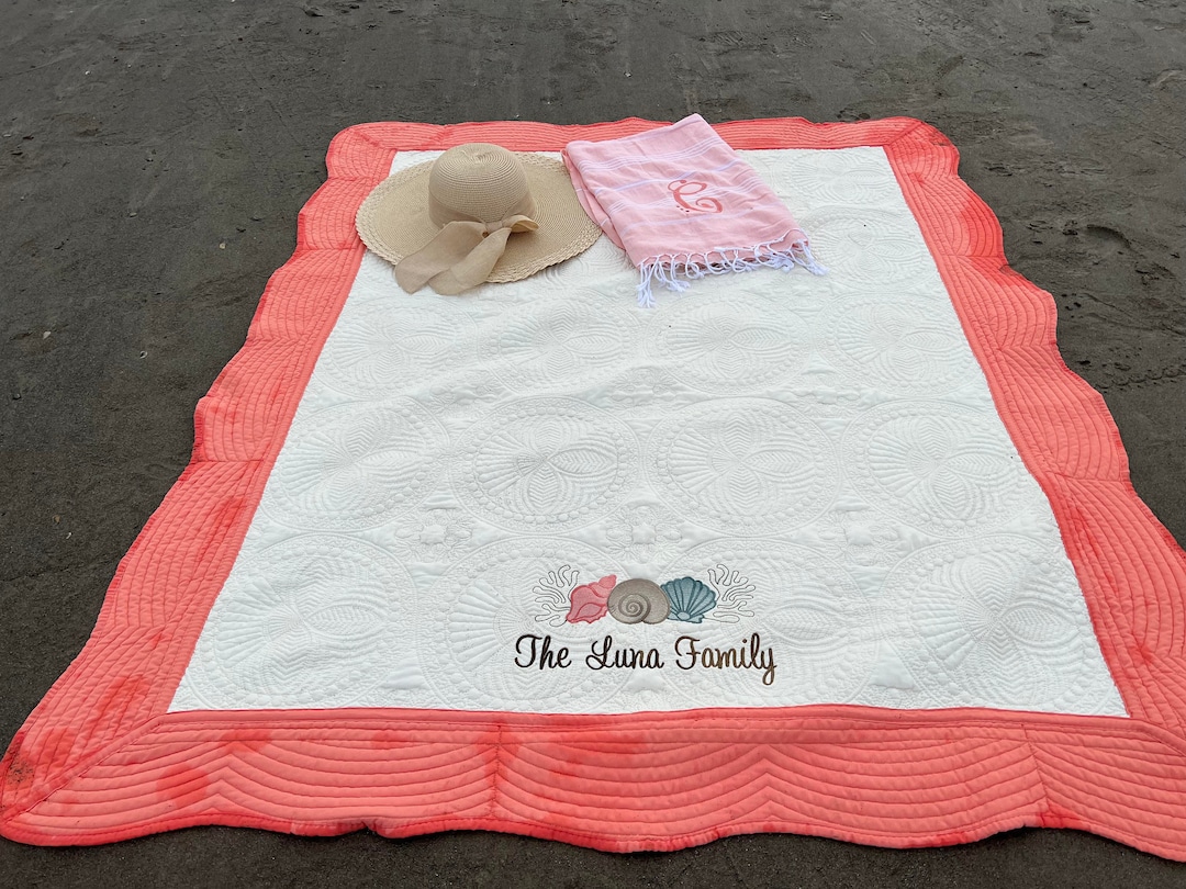 Personalized Family Beach Blanket 100 Cotton 50x60 Etsy