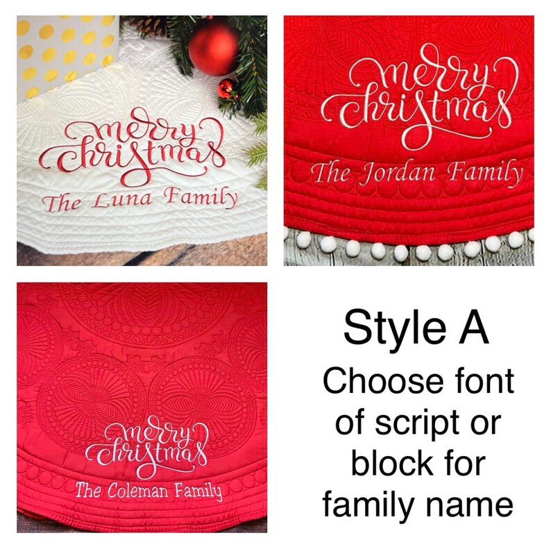 Personalized Christmas Tree Skirt Monogrammed Christmas Etsy