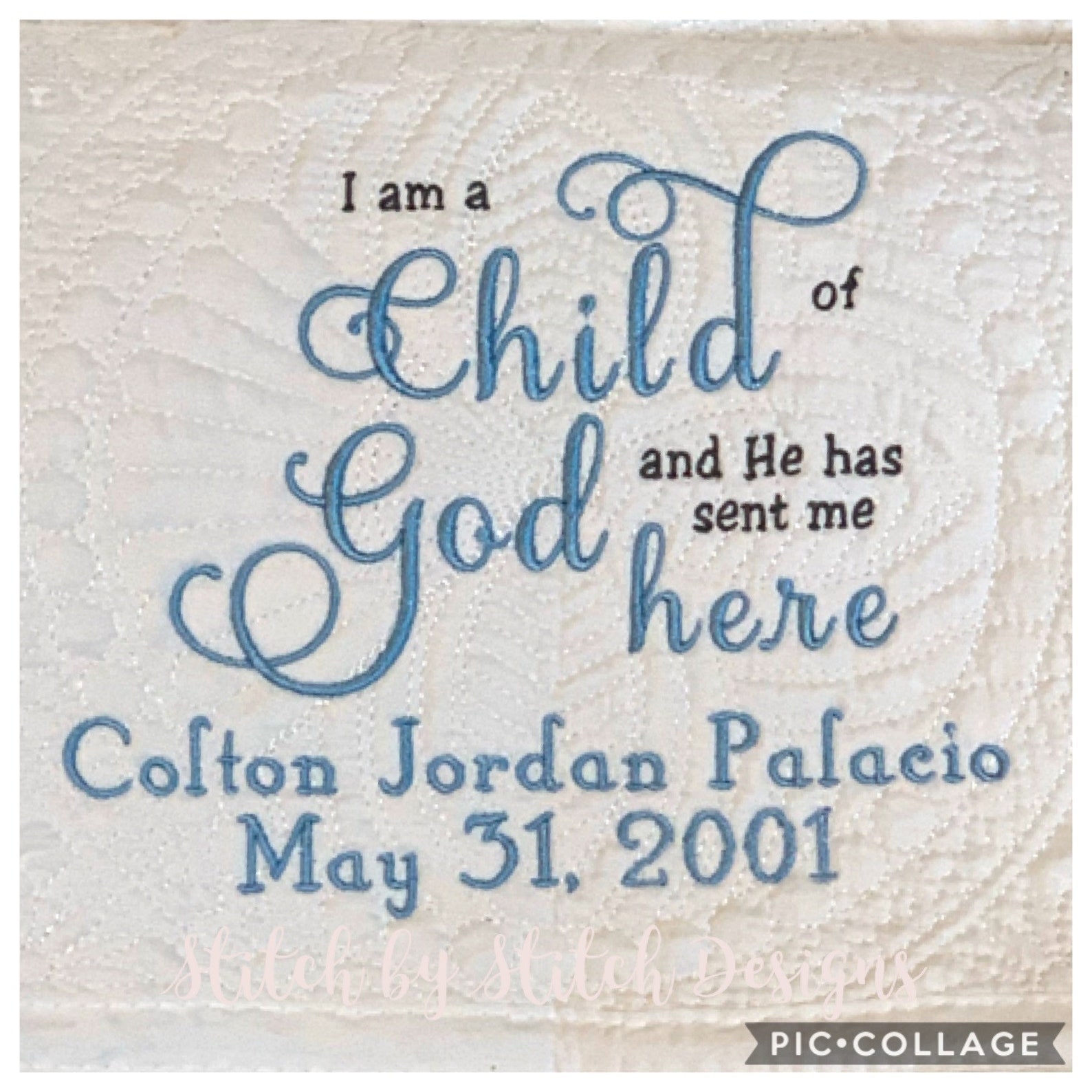 I Am a Child of God Heirloom Baby Quilt Monogrammed Baby Etsy