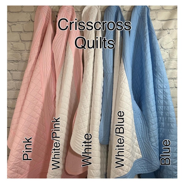 Heirloom Crisscross Keepsake Blanket Quilt Blanks Birth 100%Cotton 36"x46" Baby Blanket Blanks