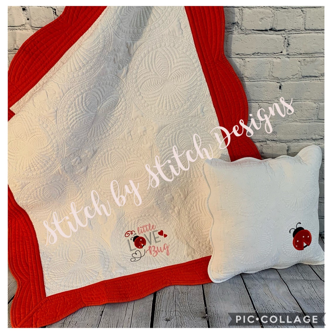 Heirloom Keepsake Quilted Pillow Sham 15x15 Zipper Etsy