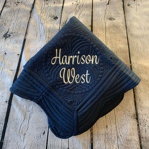 Custom Baby Quilt, Heirloom Personalized Baby Quilt, Monogram Blanket,Baby Blanket