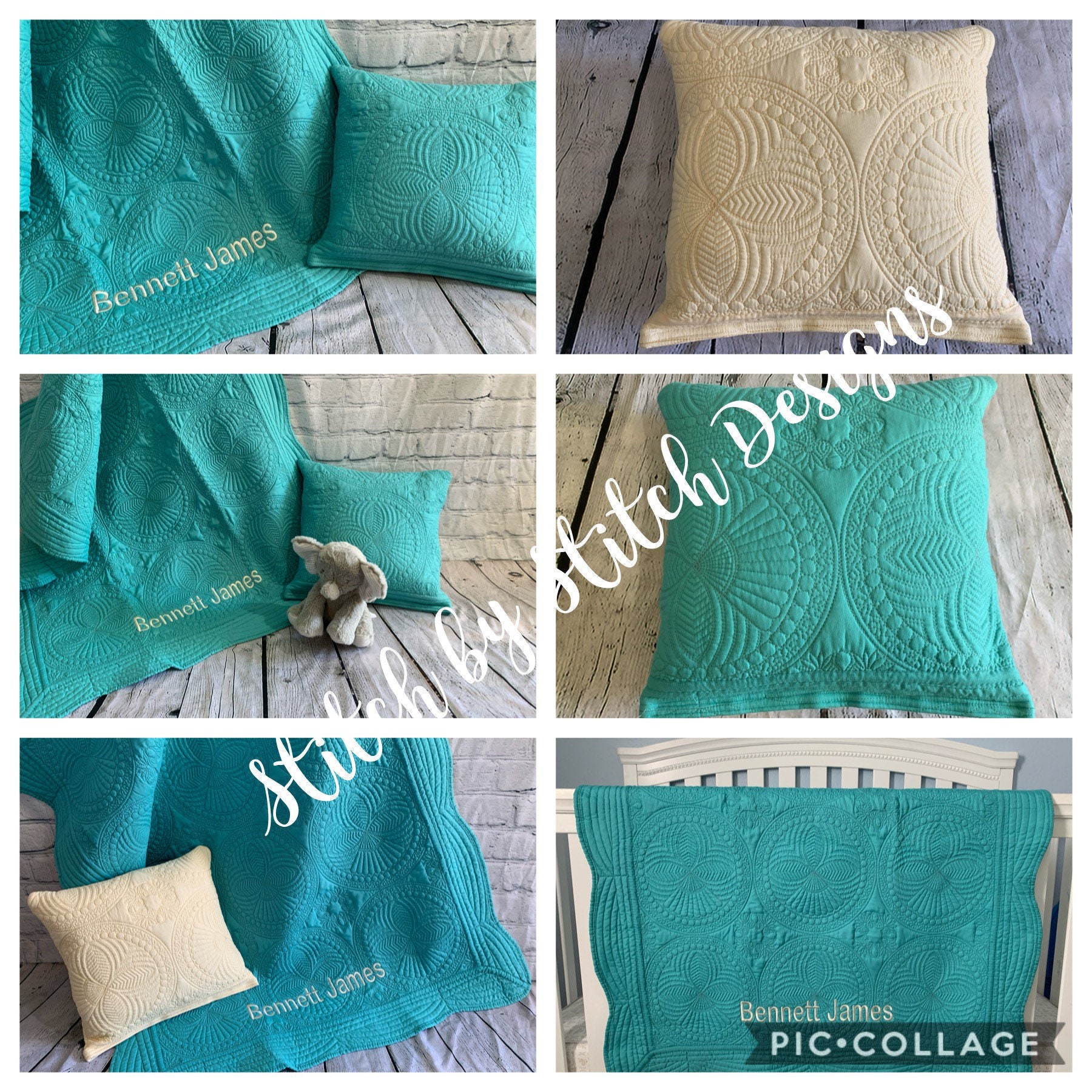 Heirloom Keepsake Quilted Pillow Sham Blanks Birth 100Cotton Etsy