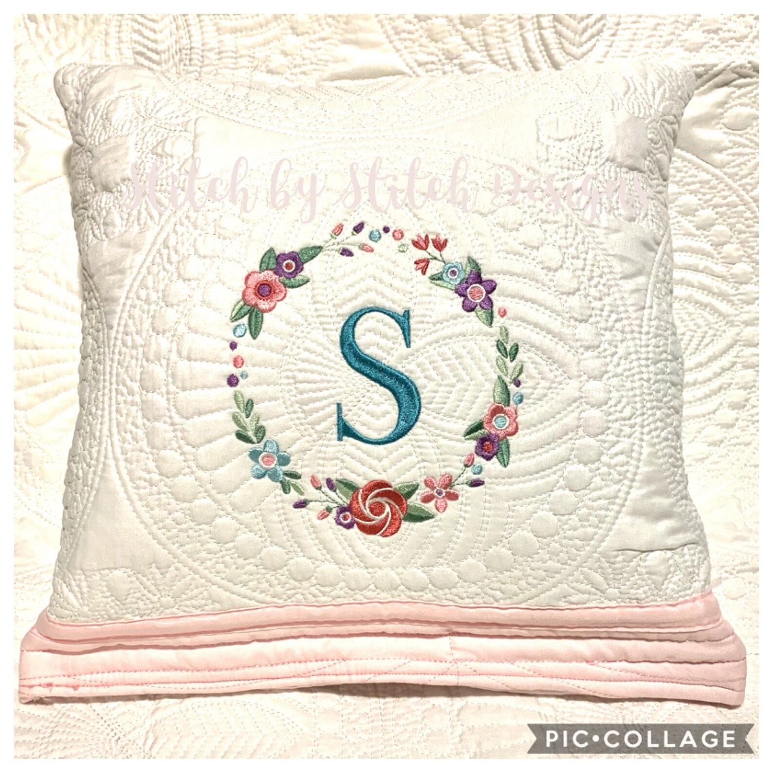 Monogram Personalized Heirloom Keepsake Quilted Pillow Sham Etsy