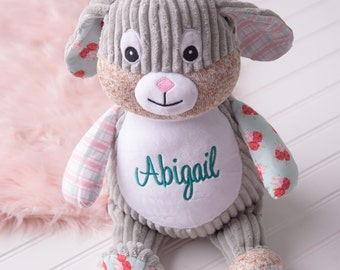 Personalized Bunny Plush,  Personalized Teddy Bear, Personalized Plush, Personalized Gift Keepsake, Cubbie