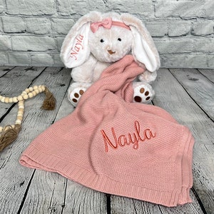 Personalized New Baby Bunny/ Baby Shower Gift/Embroidered Rabbit/Rabbit Plush/First Easter Plush