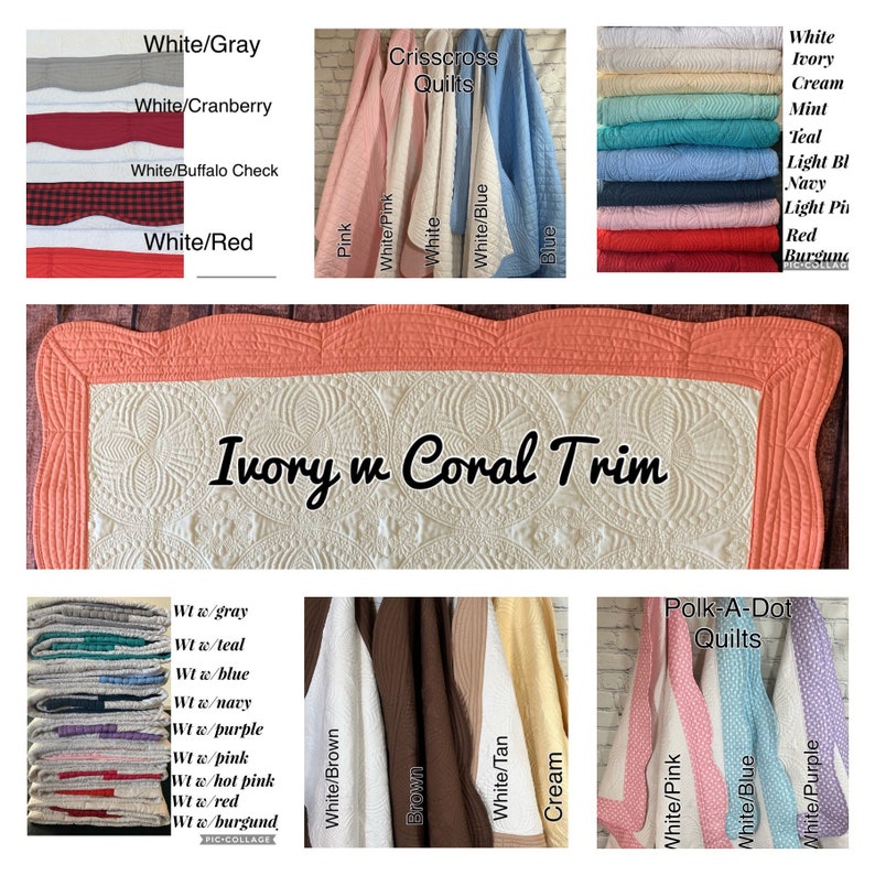 Coral Heirloom Baby Quilt, Monogram Baby Quilt, Personalized Baby Gift, Personalized Baby Blanket, Fishtail image 10