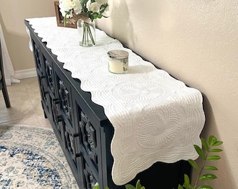 Heirloom Table Runner 17"x90" Quilted Table Runner